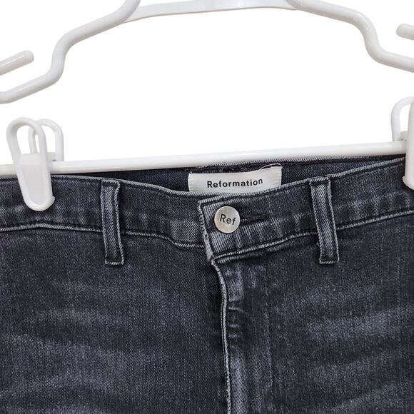Reformation May High & Skinny Jeans Stretch Mineral Black Wash Denim Size 26 - Picture 6 of 10